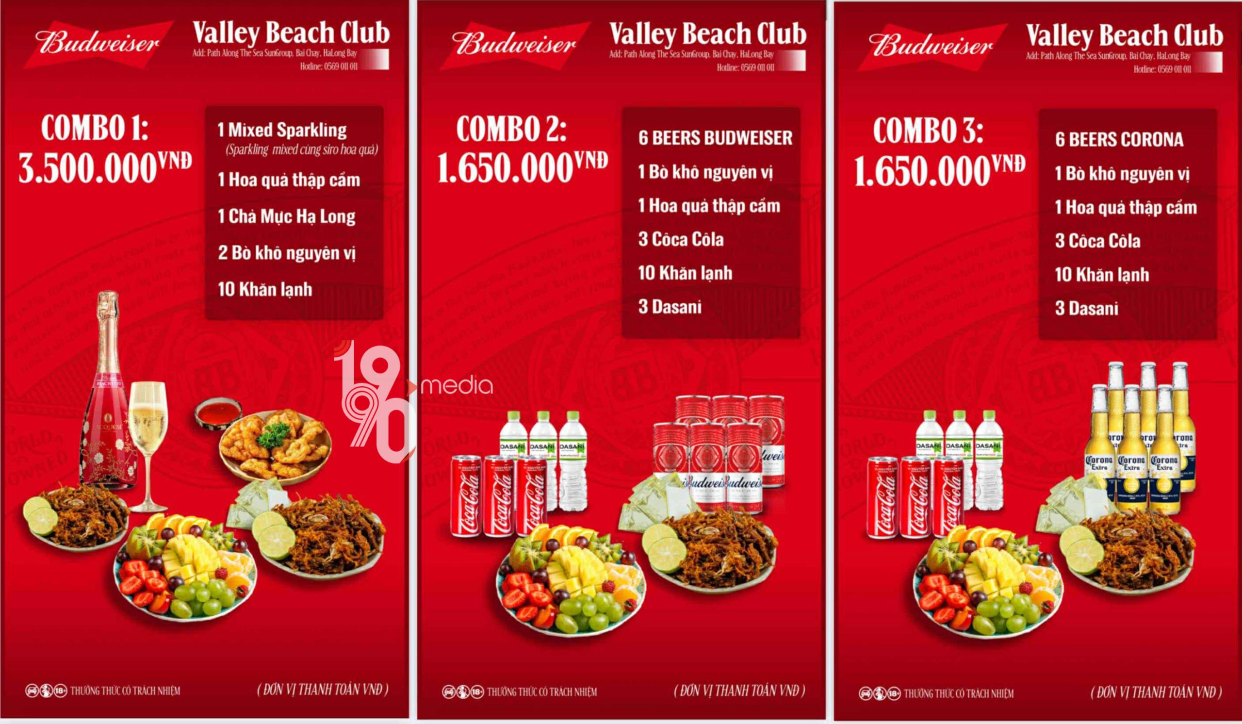 Bảng giá combo ăn chơi tại Valley Hạ Long
