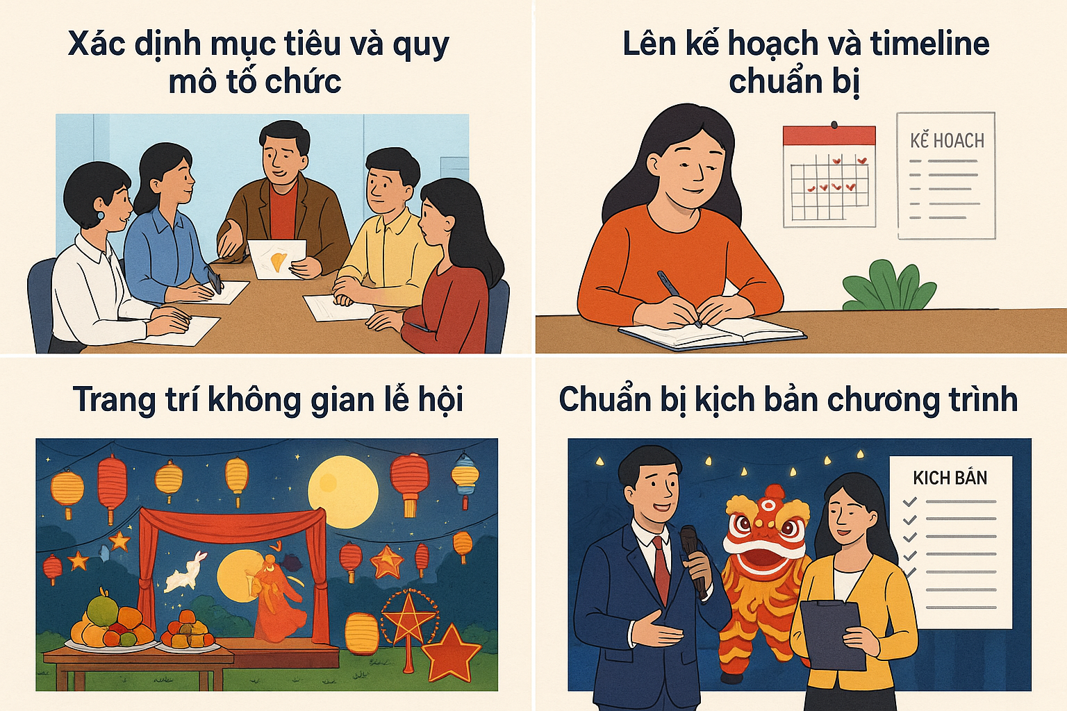 Hướng dẫn chuẩn bị và tổ chức lễ Trung thu