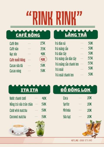 Menu đồ uống